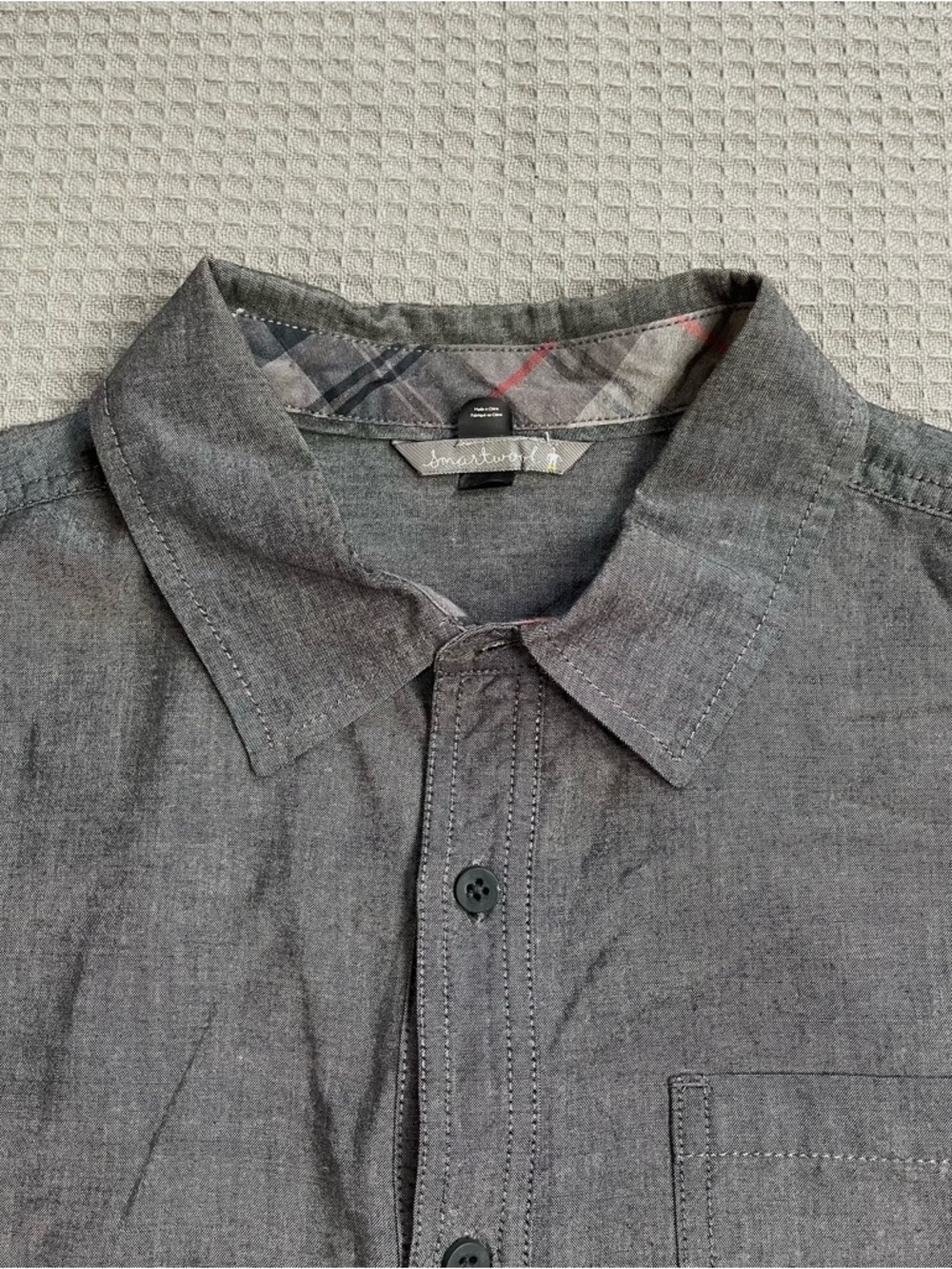 Smartwool Summit County Chambray Button Up Shirt Medium Men’s Long Sleeve Gray
